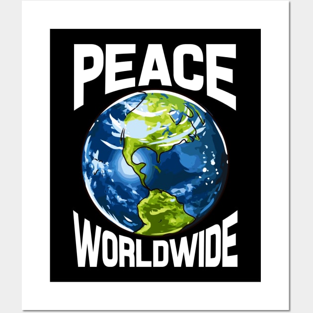 Peace Worldwide Mother Earth Pacifist Hipster Wall Art by theperfectpresents